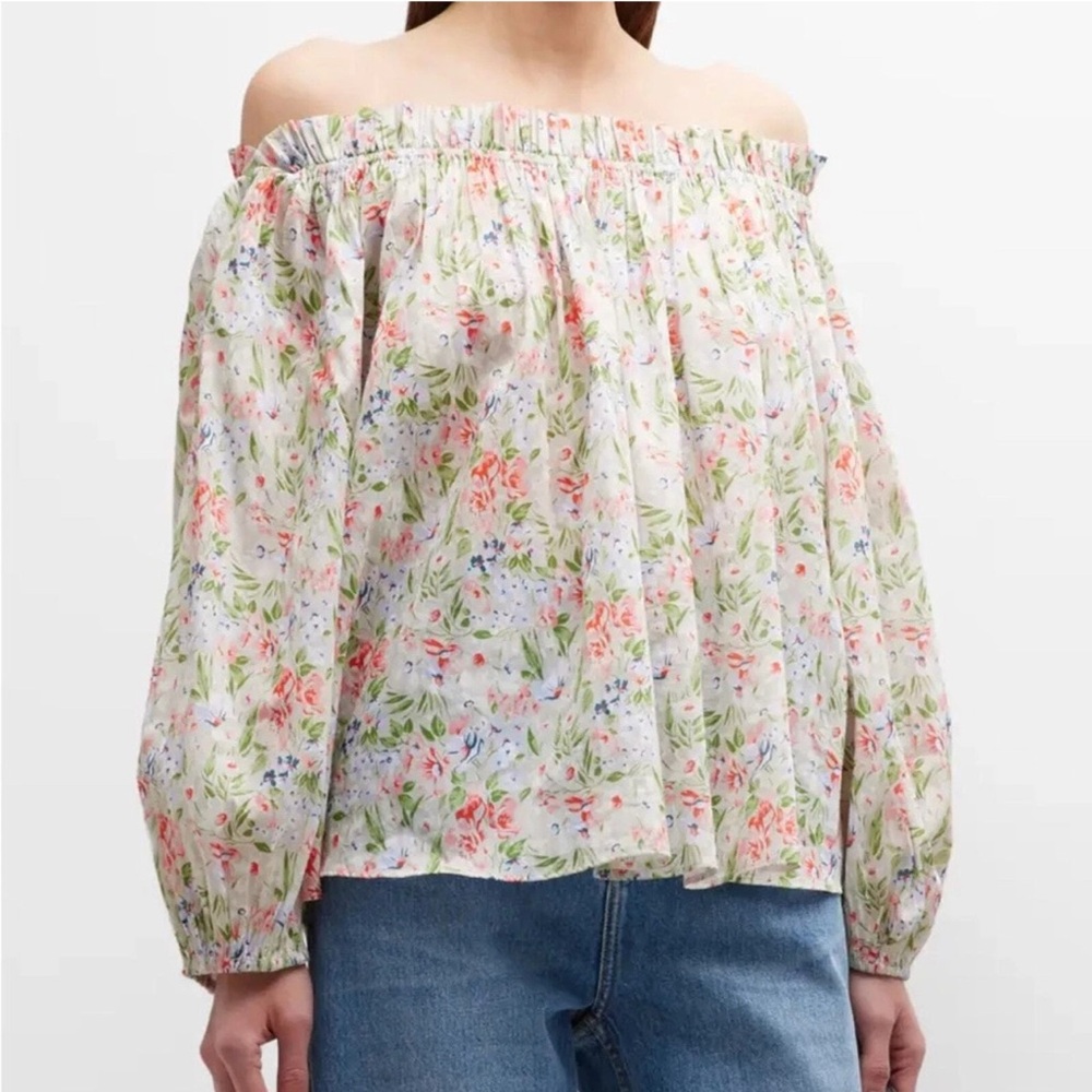 The Great. Prim Floral PRINTED DROP SHOULDER BLOUSE TOP